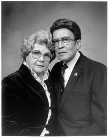 Leon Borensztein, Older Couple in Black Garments, Sonoma, California, 1984